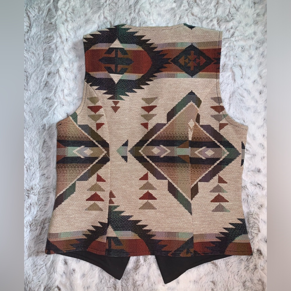 Vintage New Frontier Southwestern Tapestry Vest - Picture 5 of 7